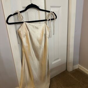 Princess Polly tie strap Cream Dress